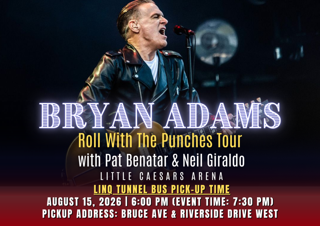 Bryan Adams “Roll With The Punches Tour” with Pat Benatar & Neil Giraldo Little Caesars Arena